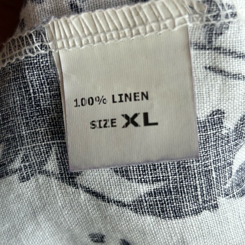 Pretty linen shift dress in navy and white - Picture 6 of 9